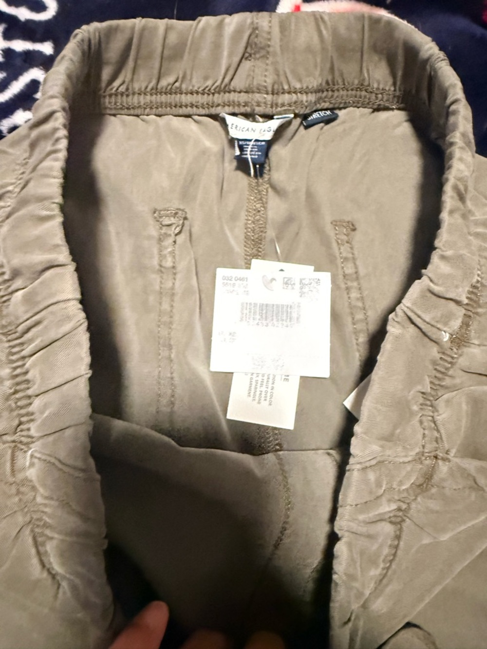 American Eagle Wide Leg Drawstring Pants in Olive - Picture 6 of 8